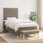 Preview: ARDEBO.de - Boxspringbett mit Matratze Taupe 90x190 cm Stoff