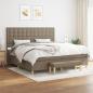 Preview: ARDEBO.de - Boxspringbett mit Matratze Taupe 200x200 cm Stoff