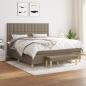 Preview: ARDEBO.de - Boxspringbett mit Matratze Taupe 160x200 cm Stoff