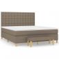 Preview: Boxspringbett mit Matratze Taupe 160x200 cm Stoff