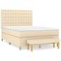 Preview: Boxspringbett mit Matratze Creme 140x200 cm Stoff