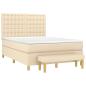 Preview: Boxspringbett mit Matratze Creme 140x200 cm Stoff