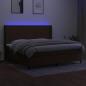 Preview: Boxspringbett mit Matratze & LED Dunkelbraun 200x200 cm Stoff