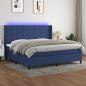 Preview: ARDEBO.de - Boxspringbett mit Matratze & LED Blau 200x200 cm Stoff