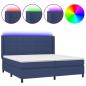 Preview: Boxspringbett mit Matratze & LED Blau 200x200 cm Stoff