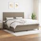 Preview: ARDEBO.de - Boxspringbett mit Matratze Taupe 200x200 cm Stoff