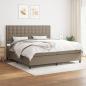 Preview: ARDEBO.de - Boxspringbett mit Matratze Taupe 200x200 cm Stoff