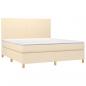 Preview: Boxspringbett mit Matratze Creme 160x200 cm Stoff