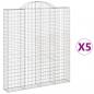 Preview: Gabionen mit Hochbogen 5 Stk. 200x30x220/240cm Verzinktes Eisen