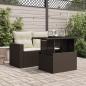 Preview: Gartentisch mit Glasplatte Braun 100x55x73 cm Poly Rattan