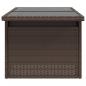 Preview: Gartentisch mit Glasplatte Braun 100x55x73 cm Poly Rattan