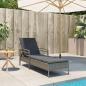 Preview: Sonnenliege mit Auflage Grau 63x200x81 cm Poly Rattan