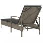 Preview: Sonnenliege mit Auflage Grau 63x200x81 cm Poly Rattan