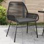 Preview: ARDEBO.de - Gartenstühle 2 Stk. mit Kissen Schwarz Poly Rattan