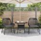 Preview: Gartenstühle 2 Stk. mit Kissen Schwarz Poly Rattan