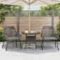 Preview: Gartenstühle 2 Stk. mit Kissen Grau Poly Rattan