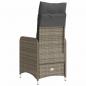 Preview: Gartensessel Verstellbar mit Kissen Grau Poly Rattan