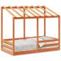 Preview: ARDEBO.de - Kinderbett mit Dach Wachsbraun 70x140 cm Massivholz Kiefer