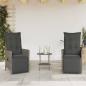 Preview: 3-tlg. Bistro-Set mit Kissen Grau Poly Rattan