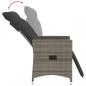 Preview: 3-tlg. Bistro-Set mit Kissen Grau Poly Rattan