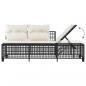 Preview: 3-tlg. Garten-Ecksofa-Set mit Kissen Schwarz Poly Rattan