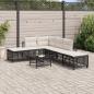 Preview: 3-tlg. Garten-Ecksofa-Set mit Kissen Schwarz Poly Rattan