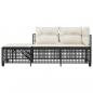 Preview: 3-tlg. Garten-Ecksofa-Set mit Kissen Schwarz Poly Rattan