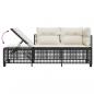 Preview: 3-tlg. Garten-Ecksofa-Set mit Kissen Schwarz Poly Rattan