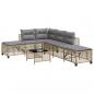 Preview: ARDEBO.de - 3-tlg. Garten-Ecksofa-Set mit Kissen Beige Poly Rattan