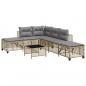 Preview: 3-tlg. Garten-Ecksofa-Set mit Kissen Beige Poly Rattan