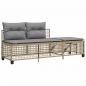 Preview: 3-tlg. Garten-Ecksofa-Set mit Kissen Beige Poly Rattan