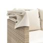 Preview: Outdoor-Sofa 3-Sitzer mit Dach und Hockern Beige Poly Rattan