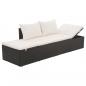 Preview: ARDEBO.de - Outdoor-Lounge-Bett mit Polster & Kissen Poly Rattan Schwarz