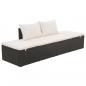 Preview: Outdoor-Lounge-Bett mit Polster & Kissen Poly Rattan Schwarz