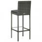 Preview: Garten-Barhocker mit Kissen 2 Stk. Grau Poly Rattan