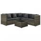 Preview: ARDEBO.de - 4-tlg. Garten-Lounge-Set mit Kissen Poly Rattan Grau