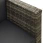 Preview: 4-tlg. Garten-Lounge-Set mit Kissen Poly Rattan Grau