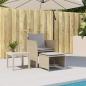 Preview: Gartenstuhl mit Fußhocker Beige Poly Rattan