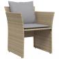 Preview: Gartenstuhl mit Fußhocker Beige Poly Rattan