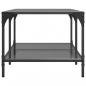 Preview: Couchtisch mit Glasplatte Schwarz 98,5x50x40 cm Stahl