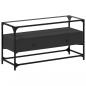 Preview: TV-Schrank mit Glasplatte Schwarz 98x35x51 cm Holzwerkstoff