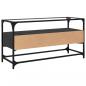 Preview: TV-Schrank mit Glasplatte Schwarz 98x35x51 cm Holzwerkstoff