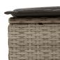 Preview: Doppel-Sonnenliege mit Kissen Hellgrau Poly Rattan