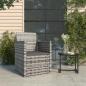 Preview: ARDEBO.de - Gartensessel mit Kissen Grau Poly Rattan