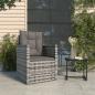 Preview: ARDEBO.de - Gartensessel mit Kissen Grau Poly Rattan