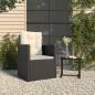 Preview: ARDEBO.de - Gartensessel mit Kissen Schwarz Poly Rattan