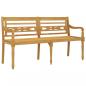 Preview: Batavia-Bank mit Rotem Kissen 150 cm Massivholz Teak