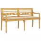 Preview: Batavia-Bank mit Beigem Kissen 150 cm Massivholz Teak