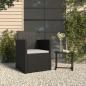 Preview: ARDEBO.de - Gartensessel mit Kissen Schwarz Poly Rattan