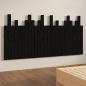 Preview: Wand-Kopfteil Schwarz 166x3x80 cm Massivholz Kiefer